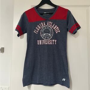 Russell Athletic Navy and Red Short Sleeve Tee
